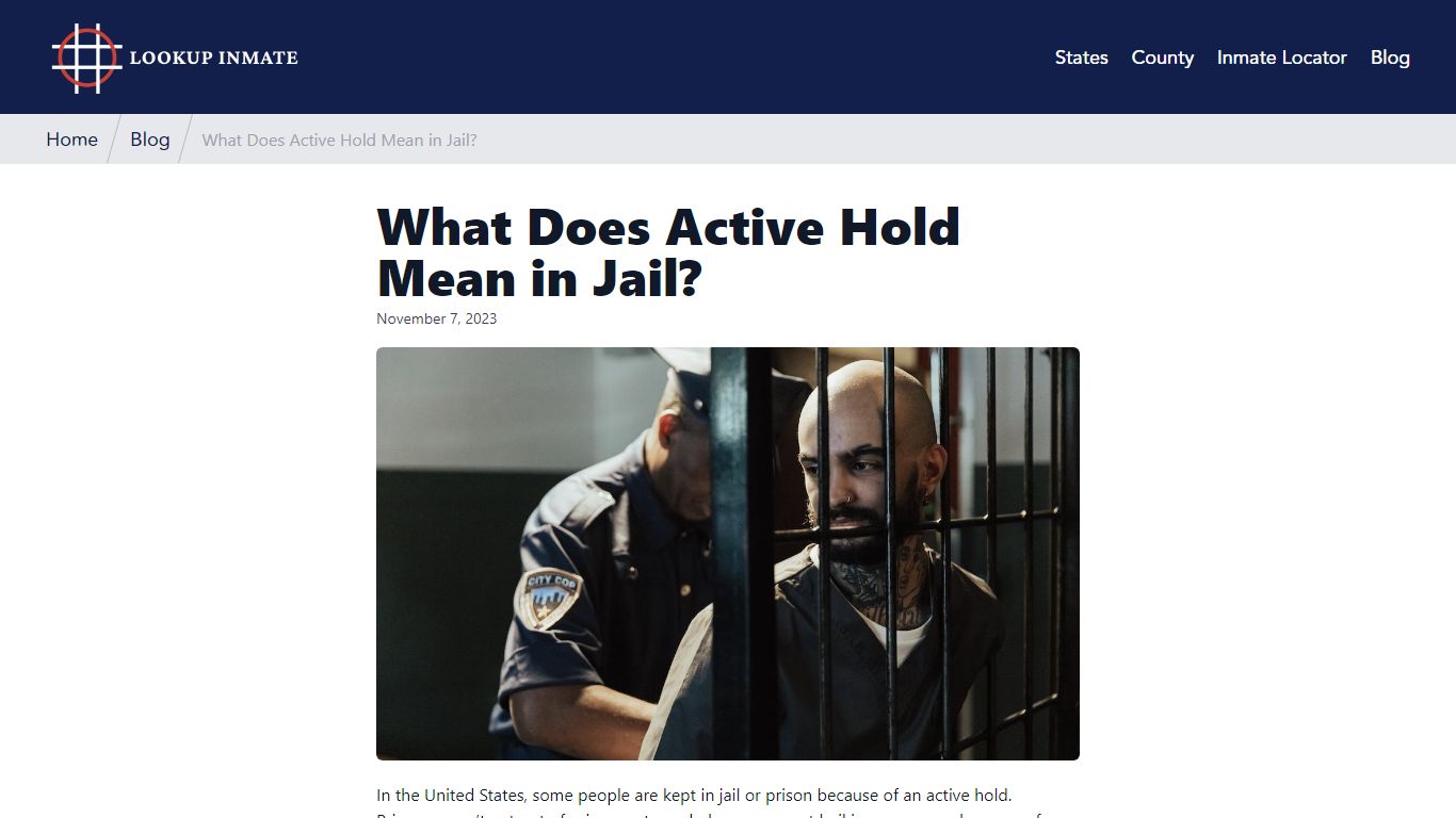 What Does Active Hold Mean In Jail? - Lookup Inmate
