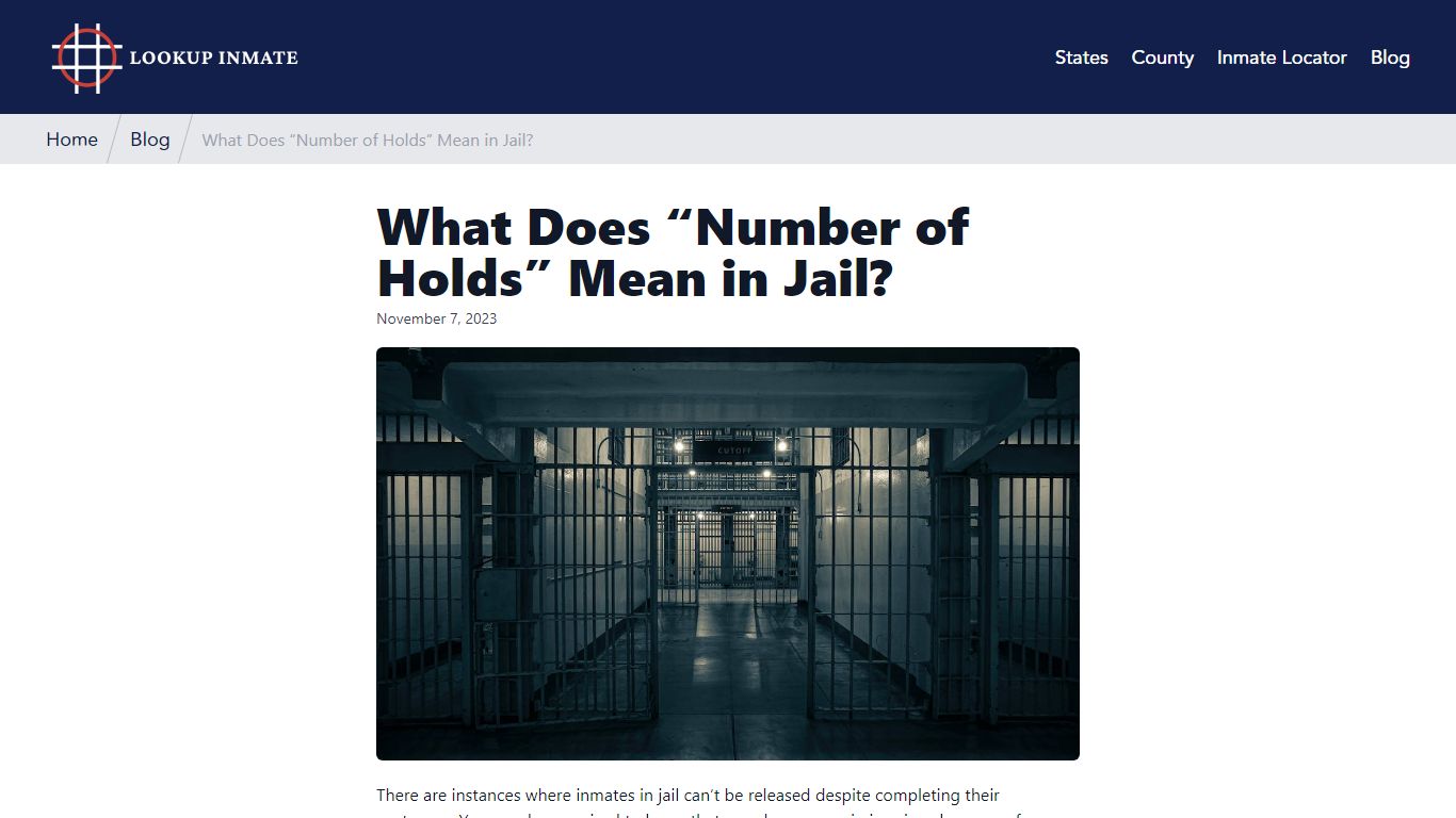 What Does “Number of Holds” Mean in Jail? - Lookup Inmate