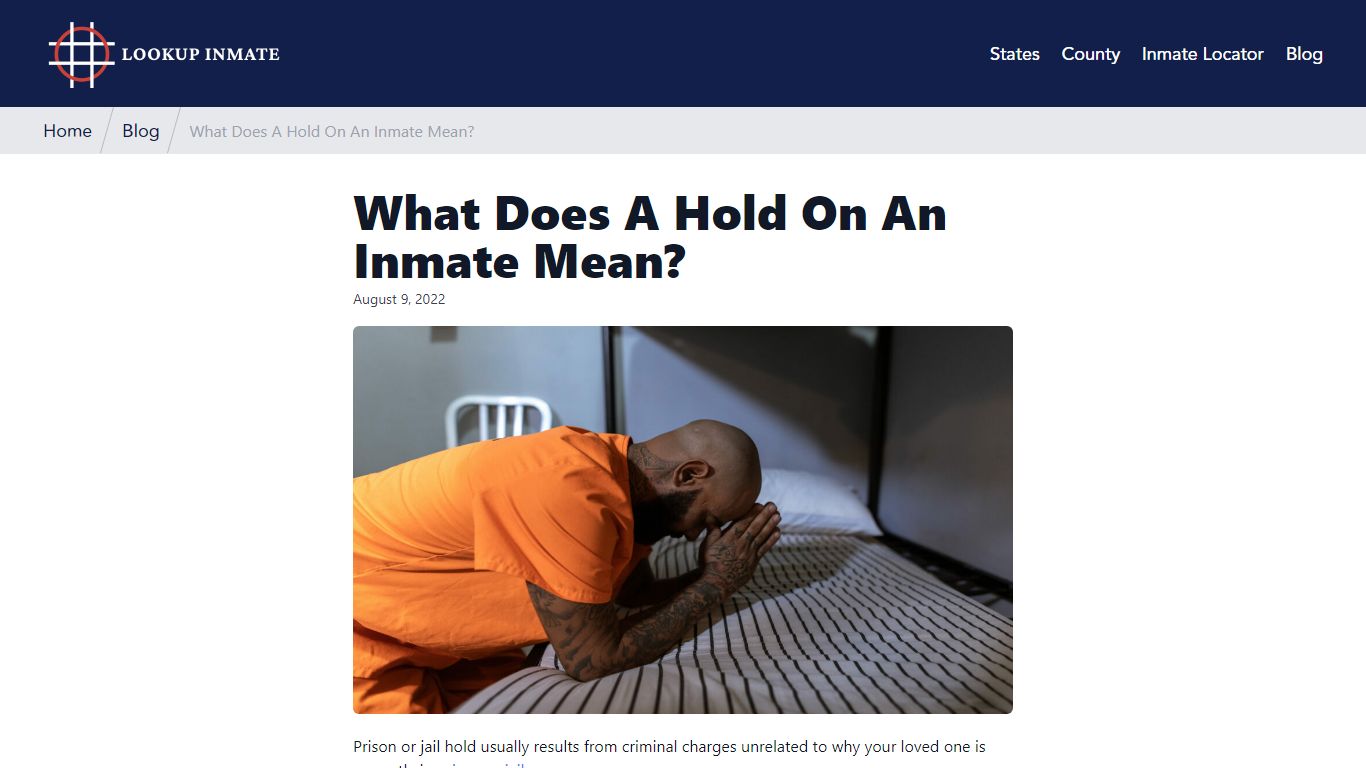 What Does A Hold on an Inmate Mean? - Lookup Inmate